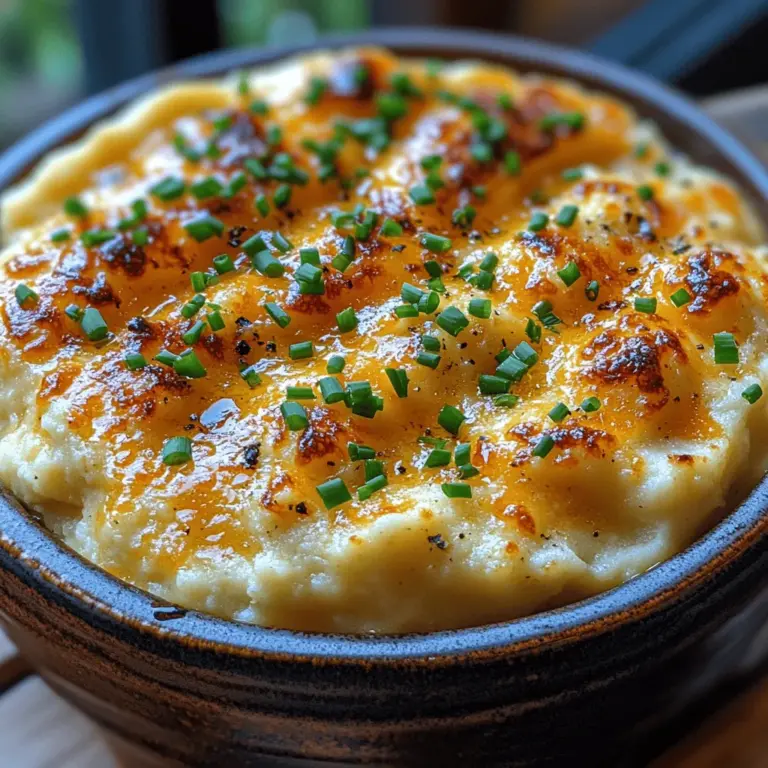 In the quest for healthier eating habits, many individuals seek clever substitutes that maintain the comforting textures and flavors of classic dishes. Enter the Creamy Cheddar Cauliflower Mash, a delicious alternative to traditional mashed potatoes that delights the palate without sacrificing nutritional value. This dish is perfect for anyone looking to incorporate more vegetables into their meals while enjoying rich, savory flavors. By combining the creamy richness of cheddar cheese and cream cheese with the mellow taste of cauliflower, this recipe creates a satisfying side dish that pairs beautifully with a variety of mains.