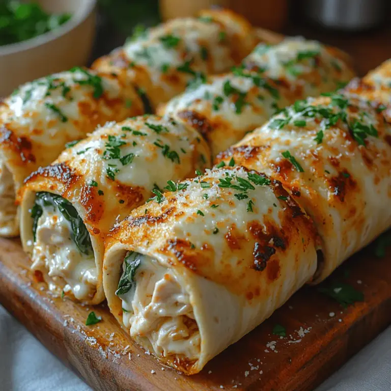 When it comes to comfort food, few dishes can rival the creamy, indulgent flavors of Chicken Alfredo. The Creamy Delight Chicken Alfredo Roll-Ups take this classic dish and elevate it into a delightful, hand-held format that’s perfect for family dinners or casual gatherings. This recipe not only showcases the rich, velvety texture of Alfredo sauce but also incorporates tender chicken and fresh ingredients, making it a wholesome choice that everyone will love.