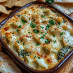 Creamy Spinach & Artichoke Delight is more than just a dish; it’s a beloved comfort food that has found a permanent spot at gatherings, parties, and family dinners across the globe. This dish hails from the classic American appetizer scene but has roots in Mediterranean cuisine, where artichokes and spinach have been celebrated for their rich flavors and nutritional benefits. The combination of creamy textures, savory artichokes, and the earthy taste of spinach creates a delightful experience that appeals to a wide range of palates.