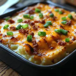 Cheesy Bacony Delight: Cheddar Bacon Mashed Potato Casserole