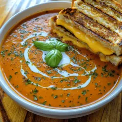 There’s something inherently comforting about a warm bowl of soup, especially when it’s as delightful as Tomato Basil Bliss Soup, perfectly paired with cheesy dippers. This classic combination evokes memories of cozy nights spent at home, family gatherings filled with laughter, or simply indulging in a treat that warms both the body and soul. The vibrant flavors of fresh tomatoes complemented by aromatic basil create a deliciously rich experience, while the cheesy dippers offer the perfect texture and taste contrast.