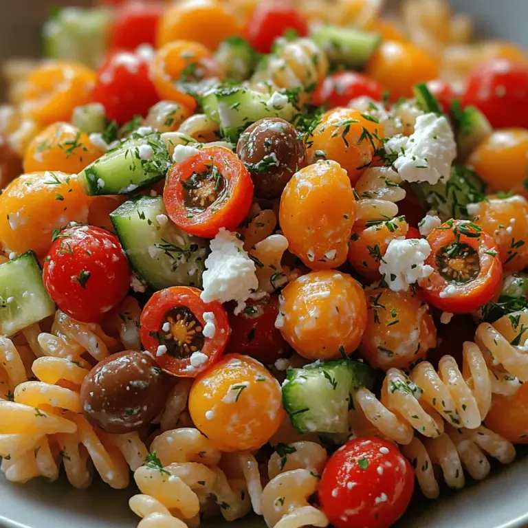 Pasta salads have gained immense popularity as a go-to dish for gatherings, picnics, and potlucks, offering a delightful balance of flavors and textures that appeals to all palates. Among the myriad of variations available, the Creamy Greek Pasta Salad stands out as a vibrant and healthful option, infused with the essence of the Mediterranean. This dish is not only a feast for the eyes with its colorful ingredients but also a nutritious choice that combines the heartiness of pasta with the freshness of vegetables and the rich flavors of Greek cuisine.