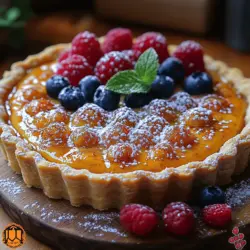 Indulging in a homemade dessert can elevate any occasion, and the Velvety Vanilla Custard Tart is a classic choice that perfectly marries elegance with simplicity. This delightful dessert features a creamy custard filling nestled within a flaky, buttery crust, making it an ideal centerpiece for gatherings or a sweet treat for cozy nights at home. Whether you’re celebrating a special event or simply treating yourself, this tart is sure to satisfy your sweet tooth while impressing your guests with its sophistication.