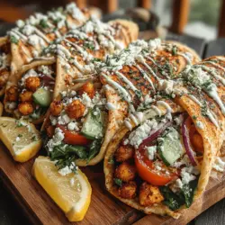 Crispy Chickpea Greek Salad Wraps