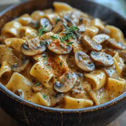 Mushroom Stroganoff is a dish that embodies the essence of comfort food. With its rich and creamy texture, it serves as an indulgent meal that appeals to both vegetarians and meat lovers alike. This recipe takes you on a culinary journey that combines the earthy flavors of mushrooms with a luscious sauce, creating a satisfying dish that can be enjoyed on special occasions or as a cozy weeknight dinner. Whether you are looking for a hearty vegetarian option or simply a comforting meal to warm your soul, this luxurious creamy mushroom stroganoff is sure to delight the senses.