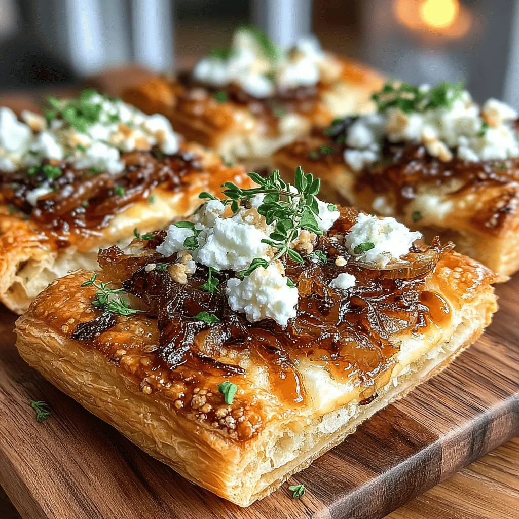 The Sweet & Savory Caramelized Onion & Goat Cheese Tarts are a culinary delight that perfectly marries the rich sweetness of caramelized onions with the creamy tang of goat cheese. This exquisite combination creates a flavor profile that is both satisfying and sophisticated, making it an ideal choice for various occasions. Whether you are hosting a casual get-together, preparing hors d'oeuvres for a party, or looking to impress at a family dinner, these tarts will surely elevate your menu.