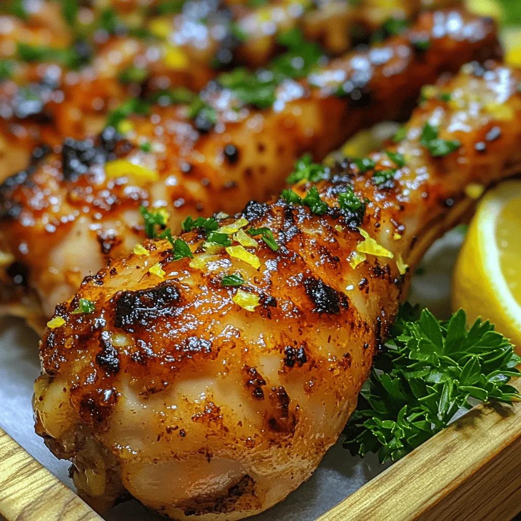 If you're in search of a dish that combines vibrant flavors with ease of preparation, look no further than Zesty Crispy Lemon Garlic Drumsticks. This delightful recipe is perfect for any occasion, whether it's a family dinner, a casual gathering with friends, or even a weekday meal that feels a bit special. The standout elements of this dish are the zesty brightness of fresh lemon and the aromatic punch of garlic, which come together to elevate the humble chicken drumstick into a culinary delight.