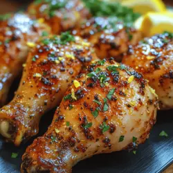 If you're in search of a dish that combines vibrant flavors with ease of preparation, look no further than Zesty Crispy Lemon Garlic Drumsticks. This delightful recipe is perfect for any occasion, whether it's a family dinner, a casual gathering with friends, or even a weekday meal that feels a bit special. The standout elements of this dish are the zesty brightness of fresh lemon and the aromatic punch of garlic, which come together to elevate the humble chicken drumstick into a culinary delight.