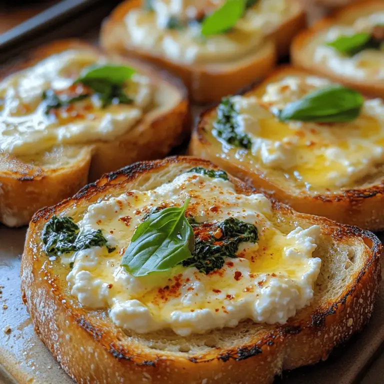 Creamy Ricotta Spinach Toast is more than just a dish; it’s an experience that tantalizes the senses with its delightful combination of flavors and textures. This versatile recipe shines as an elegant appetizer for gatherings, a fulfilling lunch option, or even a gourmet breakfast that elevates your morning routine. Featuring fresh ricotta, vibrant spinach, and crusty bread, this toast offers not only a burst of taste but also a wealth of health benefits, making it a favorite among food enthusiasts and health-conscious individuals alike.