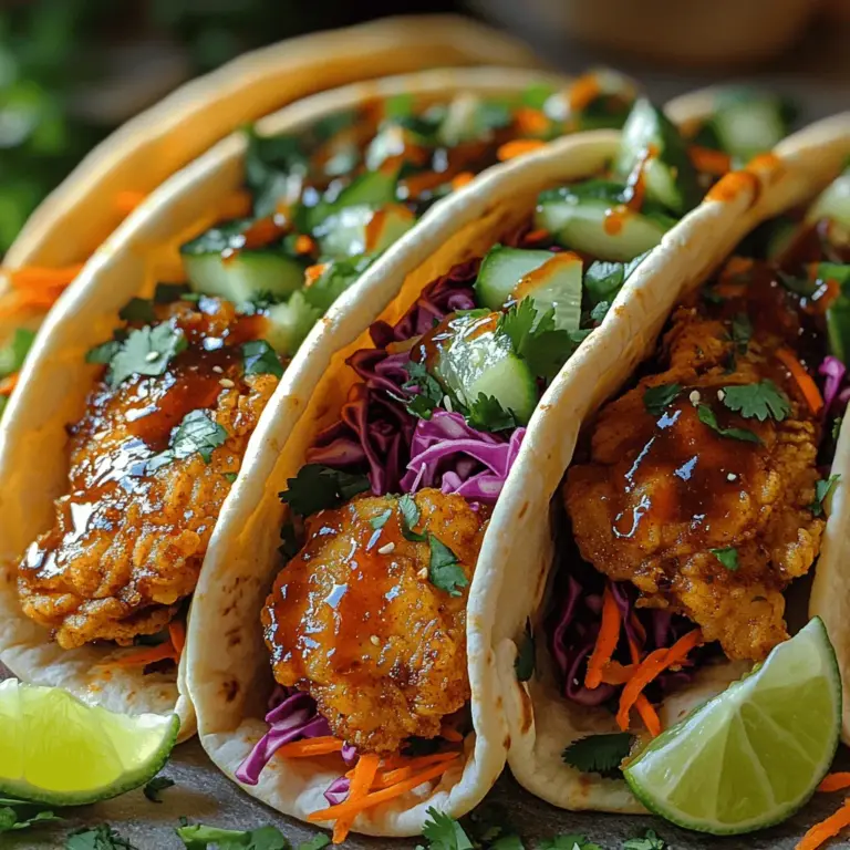 When it comes to culinary exploration, few dishes capture the imagination quite like Spicy & Crispy Korean BBQ Chicken Pita Tacos. This innovative recipe seamlessly blends the bold and vibrant flavors of Korean cuisine with the convenience and portability of a taco. Imagine biting into a warm pita filled with succulent, crispy chicken, drizzled with savory sauces, and topped with an array of fresh vegetables. This dish is not just food; it’s an experience that brings together the best of two worlds.