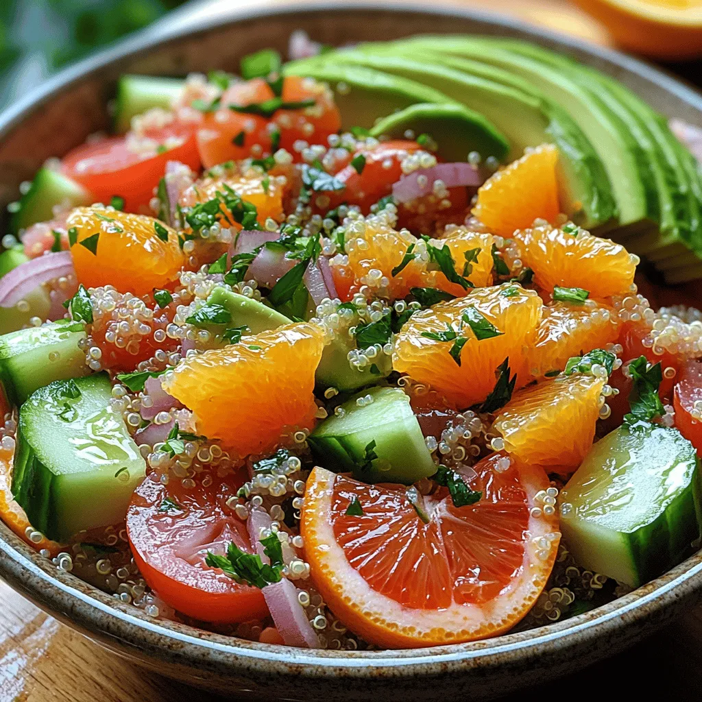 In the vibrant world of healthy cuisine, the Sunshine Citrus Quinoa Salad stands out as a beacon of freshness and flavor. This dish, brimming with colorful ingredients and zesty notes, is not just a meal; it’s an experience that brings a burst of sunshine to your plate. Originating from the desire to create a nutritious yet flavorful salad, this recipe combines wholesome grains with the invigorating zest of citrus fruits, making it a perfect choice for those seeking a healthy lifestyle without sacrificing taste.