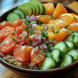 In the vibrant world of healthy cuisine, the Sunshine Citrus Quinoa Salad stands out as a beacon of freshness and flavor. This dish, brimming with colorful ingredients and zesty notes, is not just a meal; it’s an experience that brings a burst of sunshine to your plate. Originating from the desire to create a nutritious yet flavorful salad, this recipe combines wholesome grains with the invigorating zest of citrus fruits, making it a perfect choice for those seeking a healthy lifestyle without sacrificing taste.
