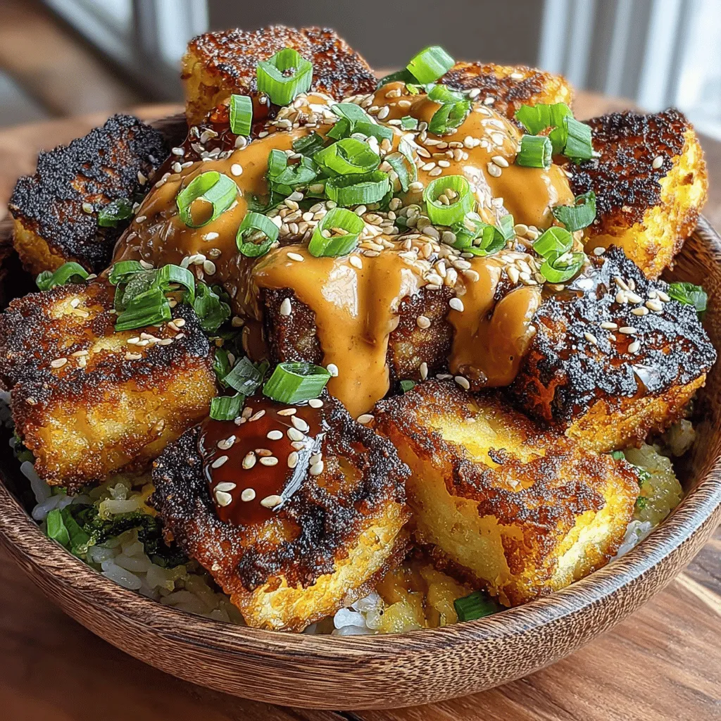 <strong>Introduction</strong>” /></p>
</p>
<h2>Safety Measures While Frying</h2>
</p>
<p>Frying can be a delightful cooking technique, but it also requires caution. Here are essential safety tips to keep in mind when frying tofu at home:</p>
</p>
<p>1. <strong>Use a Deep Pot or Wok</strong>: Always choose a deep pot or wok for frying to minimize the risk of hot oil splattering. This extra depth helps contain any potential spills.</p>
</p>
<p>2. <strong>Control the Oil Temperature</strong>: Monitor the oil temperature to prevent overheating. Use a thermometer to ensure the oil is between 350°F to 375°F for frying. If the oil is too hot, it can catch fire; if it’s too cool, the tofu will absorb excess oil and become greasy.</p>
</p>
<p>3. <strong>Dry the Tofu Thoroughly</strong>: Before frying, make sure to pat the tofu dry with paper towels. Excess moisture can cause the oil to splatter when the tofu is added.</p>
</p>
<p>4. <strong>Add Tofu Carefully</strong>: When adding tofu to the hot oil, do it gently and gradually to avoid splashes. Use a slotted spoon or a frying basket to lower the tofu into the oil.</p>
</p>
<p>5. <strong>Keep a Fire Extinguisher Nearby</strong>: In case of an oil fire, never use water to extinguish it. Instead, keep a Class K fire extinguisher or a lid to smother the flames.</p>
</p>
<p>6. <strong>Do Not Leave Unattended</strong>: Always stay in the kitchen while frying. Unattended cooking can lead to accidents or burning food.</p>
</p>
<p>7. <strong>Use Appropriate Utensils</strong>: Avoid using plastic utensils, which can melt in hot oil. Opt for heat-resistant spatulas or tongs instead.</p>
</p>
<p>By following these safety measures, you can enjoy frying your crispy tofu while minimizing risks.</p>
</p>
<h2>Creating the Spicy Peanut Sauce</h2>
</p>
<h3>Breakdown of Ingredients</h3>
</p>
<p>The Spicy Peanut Sauce is a key component of the Crispy Tofu Delight, adding a rich and creamy texture along with a punch of flavor. Here’s a breakdown of the ingredients you will need and their nutritional benefits:</p>
</p>
<p>– <strong>Peanut Butter</strong>: The star of the sauce, peanut butter is rich in protein and healthy fats. It provides a creamy base and a slightly sweet flavor. Opt for natural peanut butter for the best taste and health benefits.</p>
</p>
<p>– <strong>Soy Sauce</strong>: This adds umami and saltiness to the sauce. Low-sodium soy sauce is a healthier option that helps control sodium intake.</p>
</p>
<p>– <strong>Maple Syrup or Honey</strong>: A touch of sweetness balances the heat from the sauce. Maple syrup is a vegan-friendly option, while honey provides a distinct flavor.</p>
</p>
<p>– <strong>Rice Vinegar</strong>: This ingredient adds acidity, balancing the richness of the peanut butter and enhancing the sauce’s overall flavor profile.</p>
</p>
<p>– <strong>Chili Paste or Sriracha</strong>: These ingredients bring the heat to the sauce. They also add a depth of flavor, making the sauce more complex.</p>
</p>
<p>– <strong>Garlic and Ginger</strong>: Freshly minced garlic and ginger add aromatic flavors and additional health benefits, including anti-inflammatory properties.</p>
</p>
<h3>Adjusting Spice Levels</h3>
</p>
<p>One of the great aspects of the Spicy Peanut Sauce is its adaptability. If you or your guests prefer a milder sauce, you can easily adjust the spice levels:</p>
</p>
<p>– <strong>Reduce the Chili Paste</strong>: Start with a smaller amount of chili paste or Sriracha, gradually adding more until you reach the desired heat level.</p>
</p>
<p>– <strong>Add Coconut Milk</strong>: For a creamier, milder sauce, incorporate a splash of coconut milk. This not only tones down the heat but also adds richness.</p>
</p>
<p>– <strong>Use Sweet Chili Sauce</strong>: For a different flavor profile, substitute chili paste with sweet chili sauce. This provides a sweet and tangy flavor with less spice.</p>
</p>
<h3>Alternative Variations</h3>
</p>
<p>To make the Spicy Peanut Sauce even more exciting, consider these variations:</p>
</p>
<p>– <strong>Vegan Option</strong>: If you’re looking to keep the sauce entirely plant-based, stick with maple syrup and ensure your peanut butter contains no added sugars or dairy.</p>
</p>
<p>– <strong>Citrus Twist</strong>: Add a squeeze of lime juice for a refreshing twist. The acidity from the lime helps brighten the sauce and complements the peanut flavor.</p>
</p>
<p>– <strong>Ginger Kick</strong>: For those who love ginger, increase the amount of minced ginger in the recipe. This will not only enhance the flavor but also add additional health benefits.</p>
</p>
<p>These adjustments allow you to customize the sauce to your liking, ensuring that each bite of the Crispy Tofu Delight is perfectly tailored to your taste buds.</p>
</p>
<h2>Combining and Serving the Dish</h2>
</p>
<h3>Presentation Ideas</h3>
</p>
<p>The visual appeal of your Crispy Tofu Delight can elevate the dining experience. Here are some creative ideas for plating and garnishing:</p>
</p>
<p>1. <strong>Layering</strong>: Start with a base of steamed rice or quinoa, then top with crispy tofu. Drizzle the spicy peanut sauce generously over the tofu.</p>
</p>
<p>2. <strong>Garnishing</strong>: Use finely chopped green onions, cilantro, or crushed peanuts as garnishes to add color and texture.</p>
</p>
<p>3. <strong>Color Contrast</strong>: Incorporate colorful vegetables, such as steamed broccoli, bell peppers, or carrots, around the tofu for a vibrant presentation.</p>
</p>
<p>4. <strong>Serving in Bowls</strong>: Consider serving the dish in individual bowls for a more personalized touch. This allows each person to enjoy their own portion of sauce and tofu.</p>
</p>
<h3>Pairing Suggestions</h3>
</p>
<p>Crispy Tofu Delight pairs wonderfully with a variety of side dishes that complement its flavors:</p>
</p>
<p>– <strong>Steamed Rice</strong>: A classic choice, serve white, brown, or jasmine rice to soak up the delicious peanut sauce.</p>
</p>
<p>– <strong>Quinoa</strong>: For a protein-packed alternative, quinoa offers a nutty flavor and fluffy texture that matches well with the dish.</p>
</p>
<p>– <strong>Stir-Fried Vegetables</strong>: Lightly sautéed vegetables such as bell peppers, snap peas, or bok choy can add freshness and crunch to the meal.</p>
</p>
<p>– <strong>Salad</strong>: A simple green salad with a light vinaigrette can provide a refreshing contrast to the richness of the tofu and sauce.</p>
</p>
<h3>Serving Options</h3>
</p>
<p>The versatility of Crispy Tofu Delight makes it suitable for various occasions. Here are some serving options:</p>
</p>
<p>– <strong>Appetizer</strong>: Serve smaller portions as an appetizer at gatherings. Guests can enjoy the crispy tofu with dipping sauce on the side.</p>
</p>
<p>– <strong>Main Course</strong>: This dish shines as a main course, especially when paired with rice or quinoa and a side of vegetables.</p>
</p>
<p>– <strong>Part of a Larger Meal</strong>: Incorporate it into a multi-course meal alongside other Asian-inspired dishes, such as spring rolls or a noodle salad.</p>
</p>
<p>By offering multiple serving suggestions, you can easily adapt the Crispy Tofu Delight for any occasion—be it a casual weeknight dinner or a festive celebration.</p>
</p>
<h2>Nutritional Breakdown</h2>
</p>
<h3>Caloric and Macronutrient Analysis</h3>
</p>
<p>Understanding the nutritional profile of your dish can help you make informed decisions. Here’s a general breakdown per serving of Crispy Tofu Delight with Spicy Peanut Sauce:</p>
</p>
<p>– <strong>Calories</strong>: Approximately 450-550 calories</p>
<p>– <strong>Protein</strong>: 20-25 grams, primarily from tofu and peanut butter</p>
<p>– <strong>Carbohydrates</strong>: 40-50 grams, from rice or quinoa</p>
<p>– <strong>Fats</strong>: 25-30 grams, mostly healthy fats from peanut butter</p>
</p>
<p>This analysis may vary based on the specific ingredients used, portion sizes, and any variations made to the recipe.</p>
</p>
<h3>Health Benefits of the Ingredients</h3>
</p>
<p>The Crispy Tofu Delight is not only delicious but also packed with health benefits:</p>
</p>
<p>– <strong>Tofu</strong>: A great source of plant-based protein, tofu is rich in calcium and magnesium, making it beneficial for bone health.</p>
</p>
<p>– <strong>Peanut Butter</strong>: Contains healthy monounsaturated fats, which can help reduce bad cholesterol levels. Additionally, it is high in vitamin E, magnesium, and antioxidants.</p>
</p>
<p>– <strong>Vegetables</strong>: Incorporating a variety of colorful vegetables boosts the dish’s fiber content, vitamins, and minerals, contributing to overall health.</p>
</p>
<p>– <strong>Spices and Herbs</strong>: Ingredients like garlic and ginger are known for their anti-inflammatory properties, potentially aiding digestion and bolstering the immune system.</p>
</p>
<p>By enjoying this dish, you’re not only treating your taste buds but also nourishing your body with wholesome ingredients.</p>
</p>
<h2>Conclusion</h2>
</p>
<p>Crispy Tofu Delight with Spicy Peanut Sauce is a harmonious blend of flavors, textures, and nutritional benefits. The crispy tofu provides a satisfying crunch, while the spicy peanut sauce delivers a creamy and zesty kick that elevates the dish to new heights.</p>
</p>
<p>Encourage your culinary creativity by trying this recipe in your kitchen. The adaptability of the ingredients and the ease of preparation make it a perfect choice for a quick weeknight dinner or an impressive dish for entertaining guests.</p>
</p>
<p>Incorporating plant-based meals like this into your diet supports a balanced lifestyle and offers a wealth of health benefits. So gather your ingredients, follow the steps, and savor the delight that is Crispy Tofu Delight with Spicy Peanut Sauce—your taste buds will thank you!</p>
</div>